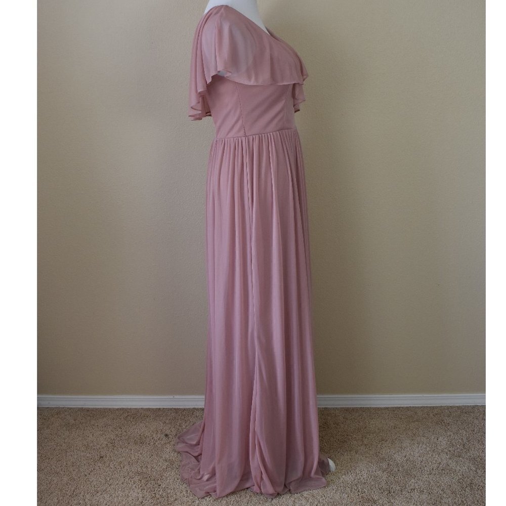 Azazie Vintage Mauve Jael Mesh Dress 6 - Picture 6 of 8